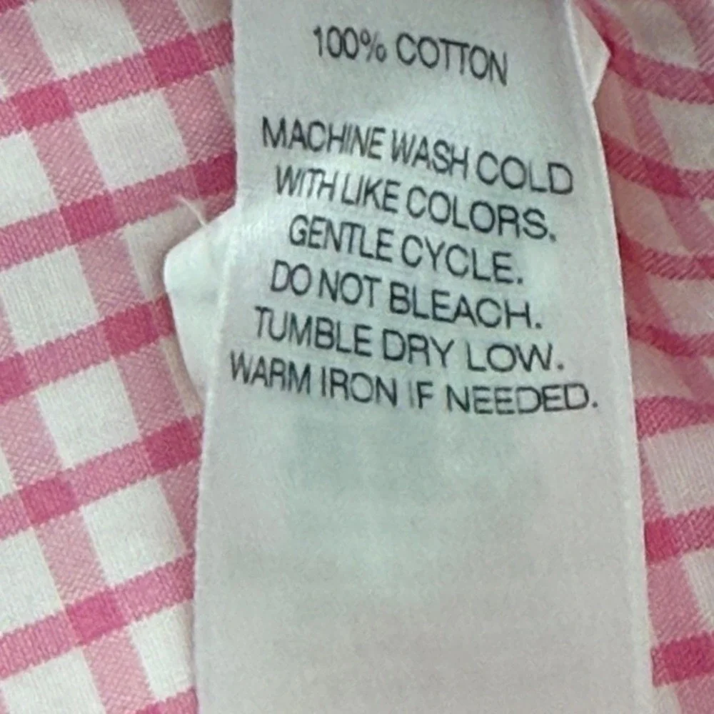 Vineyard Vines Murray Shirt Mens Large Pink Gingham Classic Fit Cotton Classic